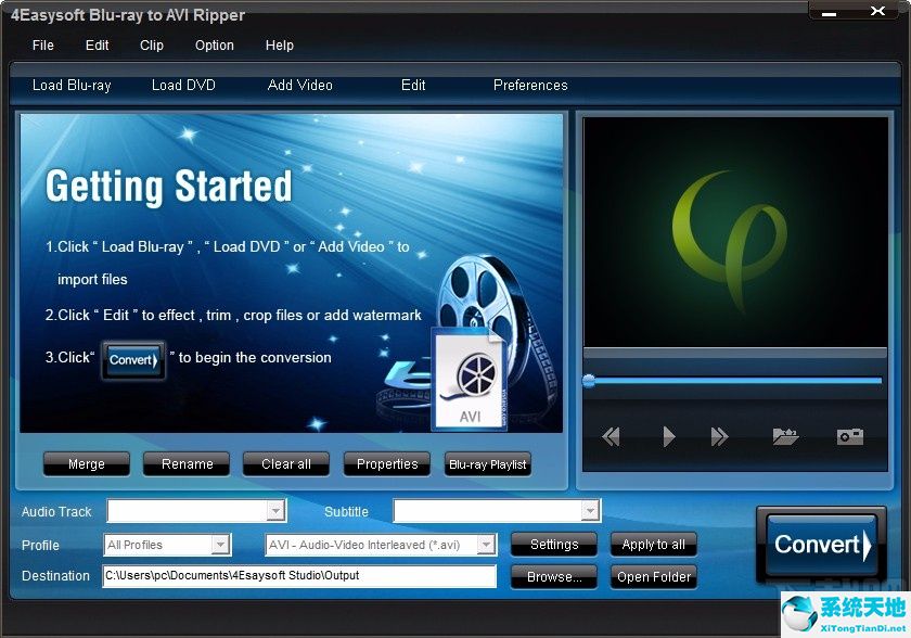 4Easysoft Blu-ray to AVI Ripper设置默认保存路径的方法